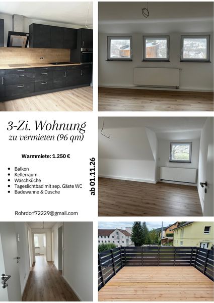 3-Zimmer Wohnung zu vermieten in 72229 Rohrdorf